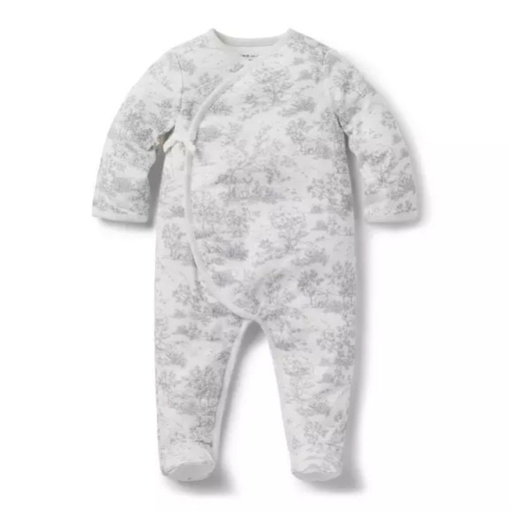 Janie and Jack White and Gray Kids One Piece
